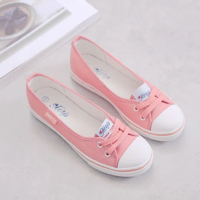 Spring light canvas shoes women shoes slip-on Korean tide students set foot pedal flat shoes