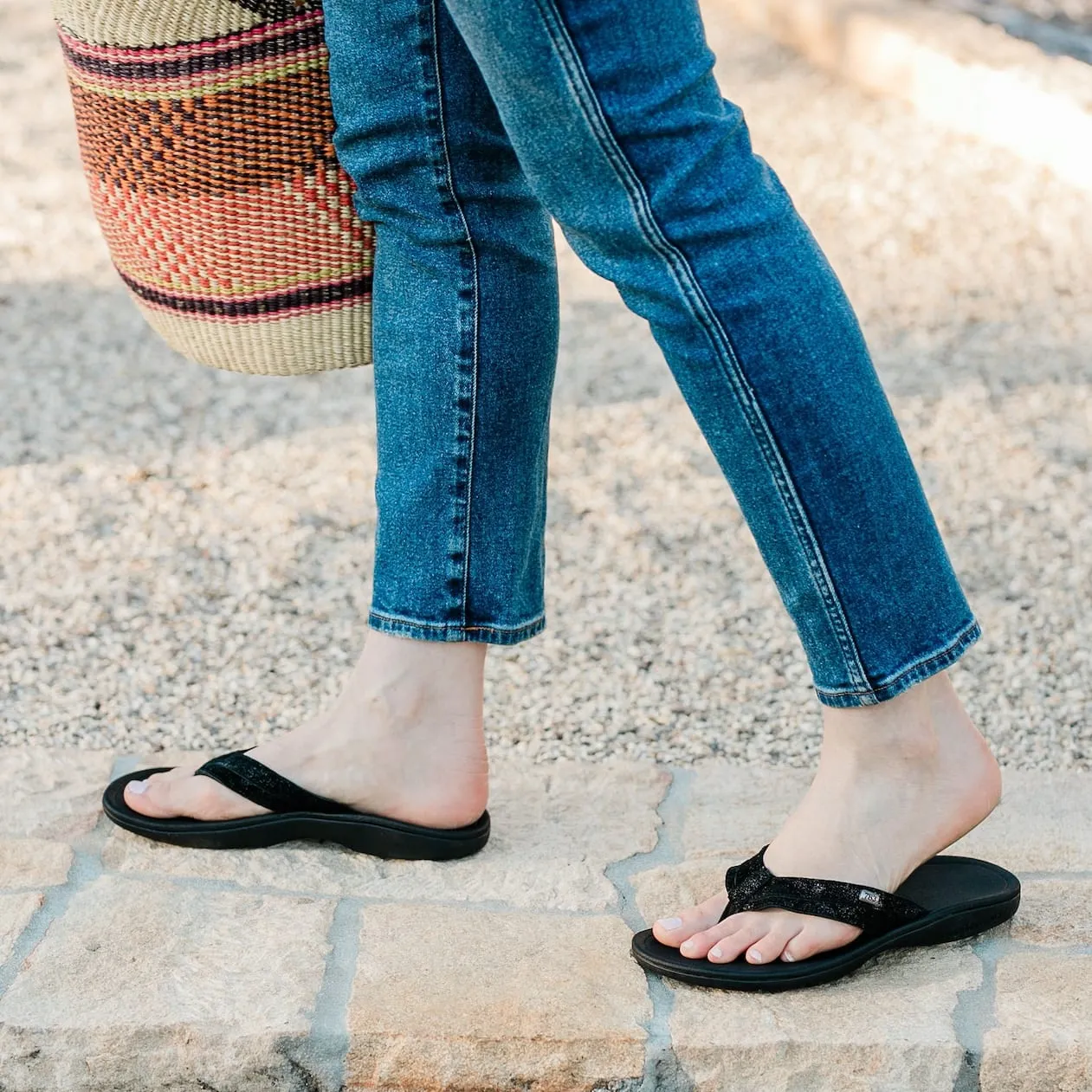 Stella Sandal • Black Shimmer Suede