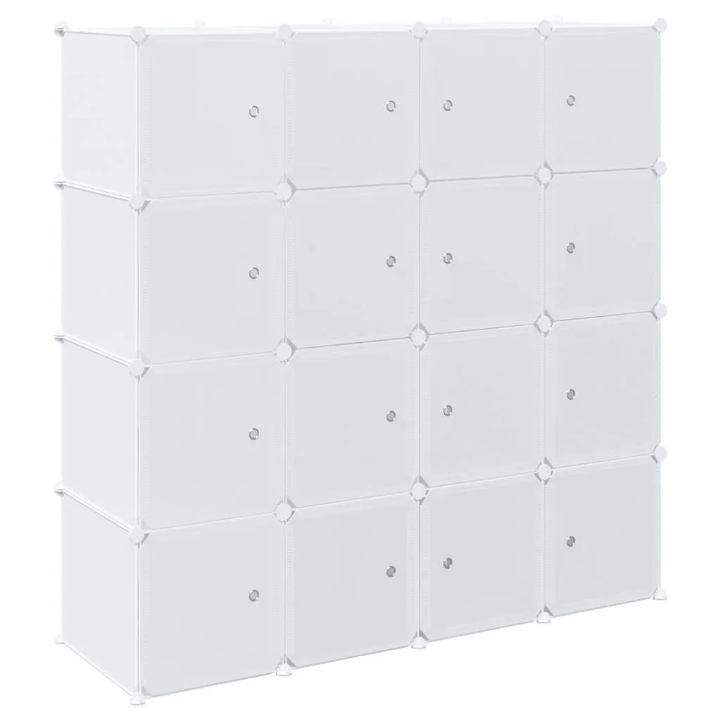 Storage Cube Organiser with 16 Cubes and Hanging Rods PP