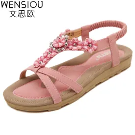 Summer Women Sandals Gladiator Sandals Women Shoes Bohemia Flat Shoes Sandalias Mujer Ladies Shoes New Flip Flops  DT239