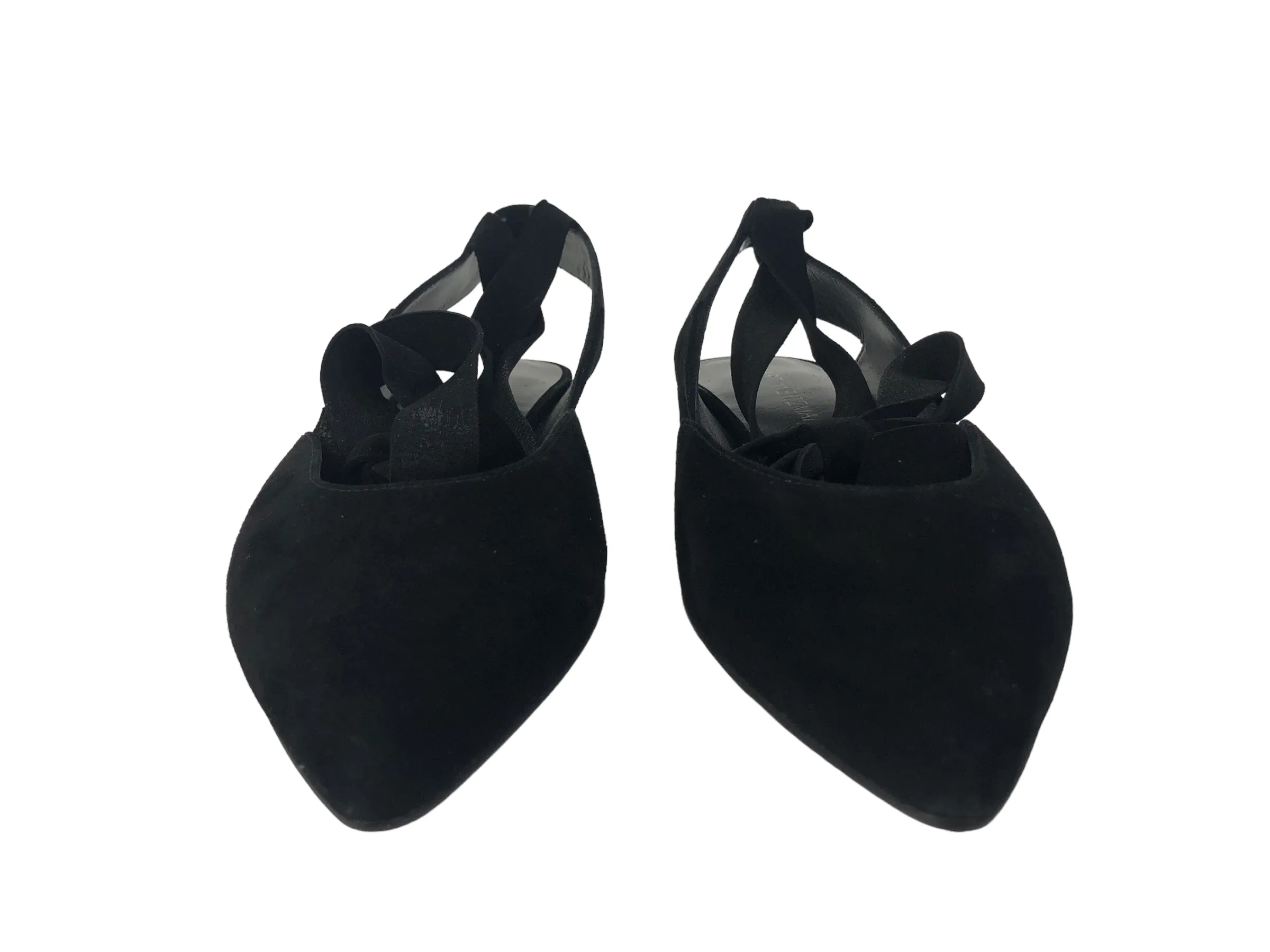 Supersonic Black Suede Flat Ankle Strap Flat Shoes | Size 9