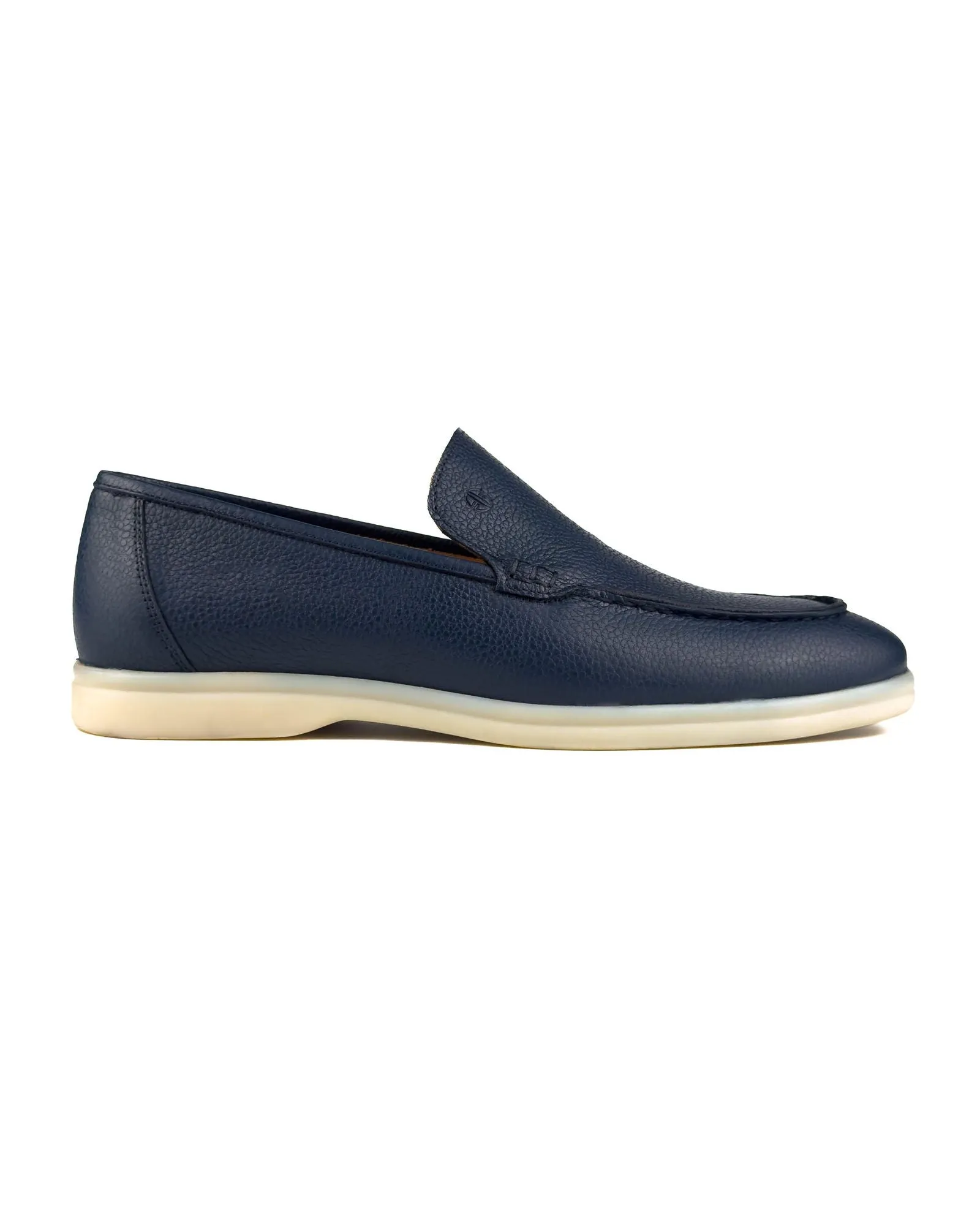 T-Allegro Navy Blue Genuine Leather Men's Loafer Shoes