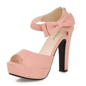 TAOFFEN New summer Peep toe Ankle strap orange Sweet Thick high heel Sandals Platform Lady women shoes