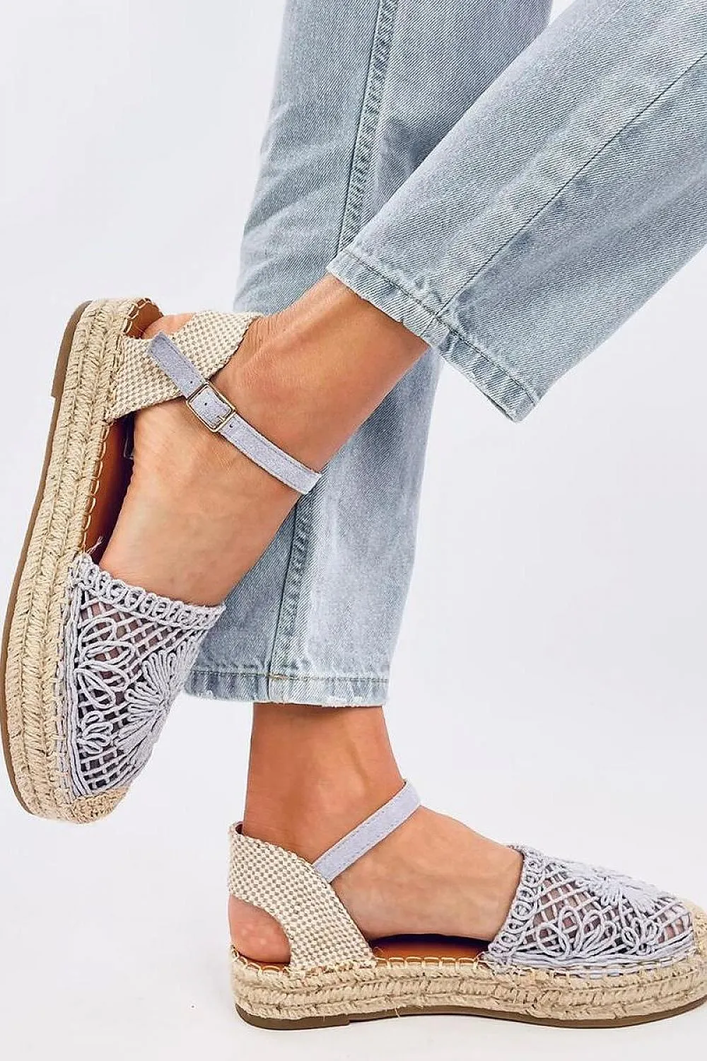 TEEK - Violet Bloom Knit Espadrilles Sandals