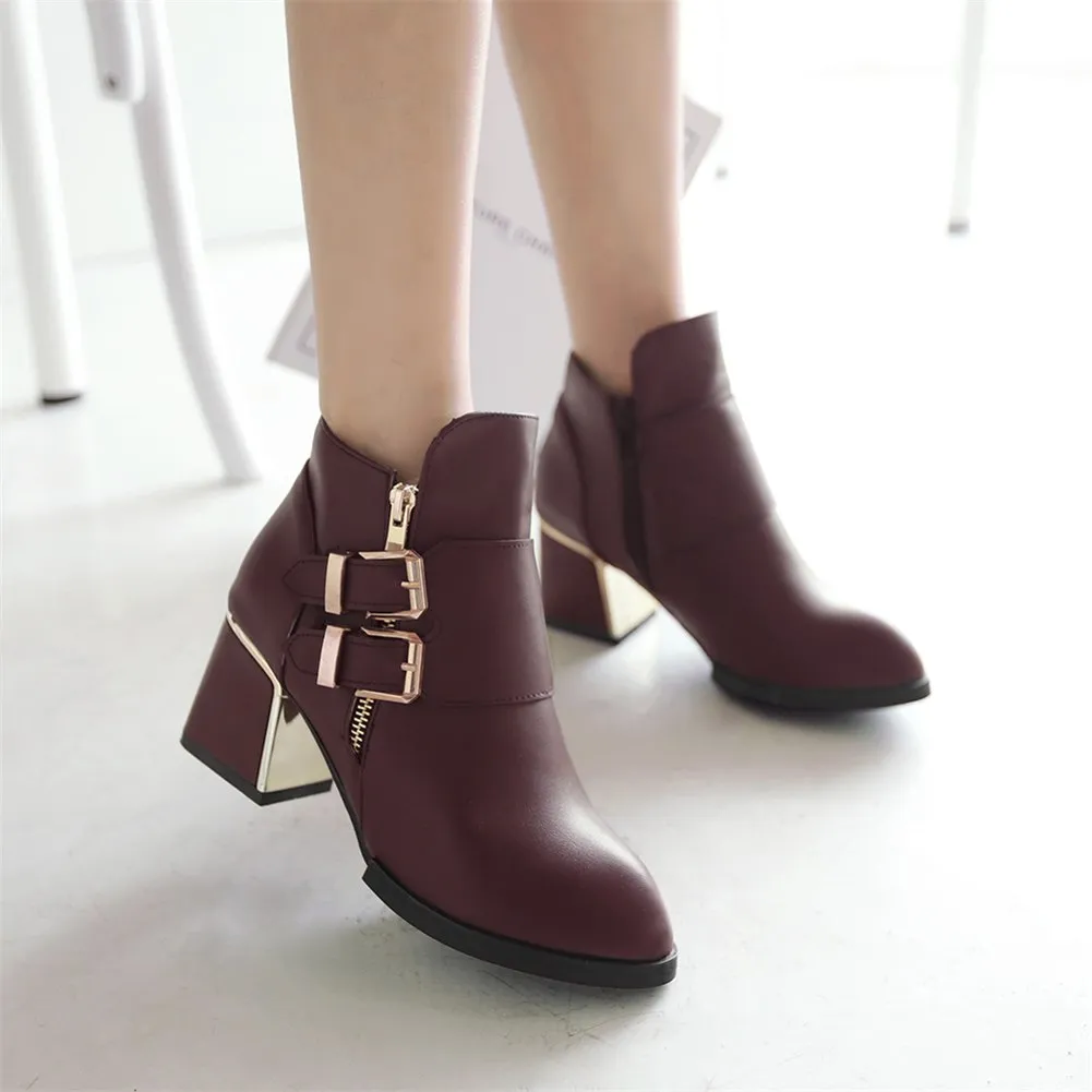 Women Boots Ankle Heels Western