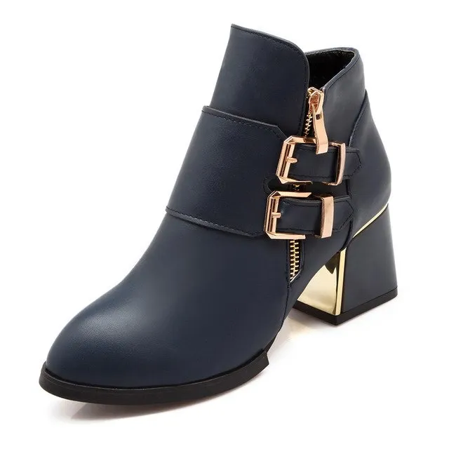 Women Boots Ankle Heels Western