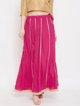 Women'S Magenta Gotta Patti Flared Skirt