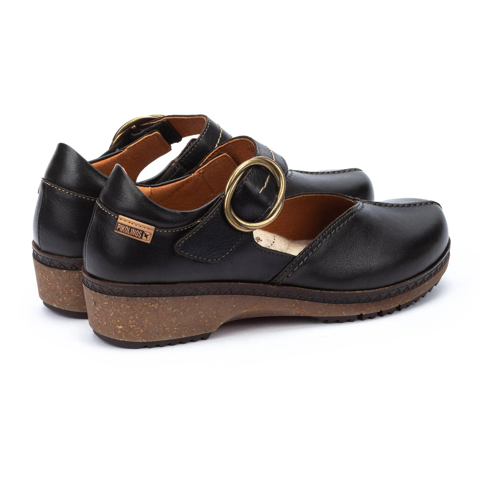 Women's Pikolinos Granada Leather Shoes Color: Black